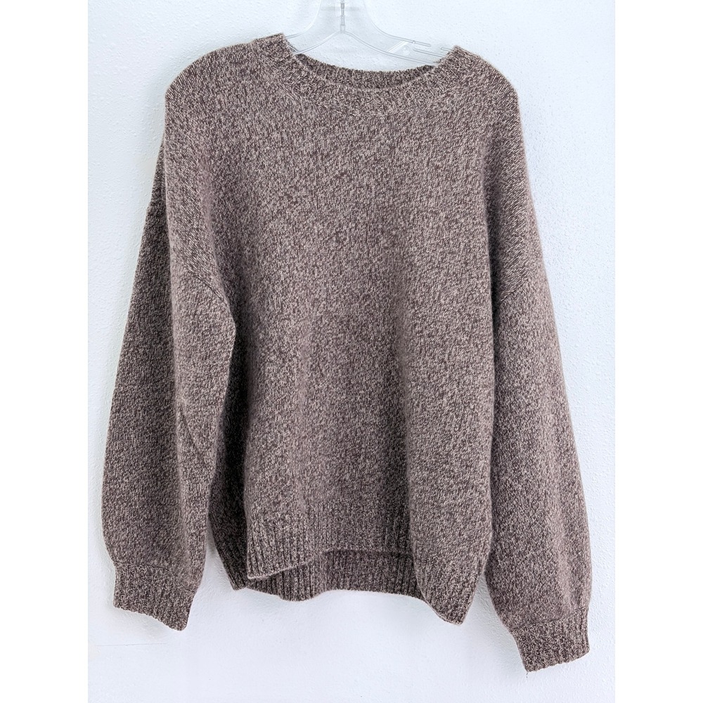 Naadam 100% Cashmere Sweater Brown Marled Relaxed Crewneck Size L